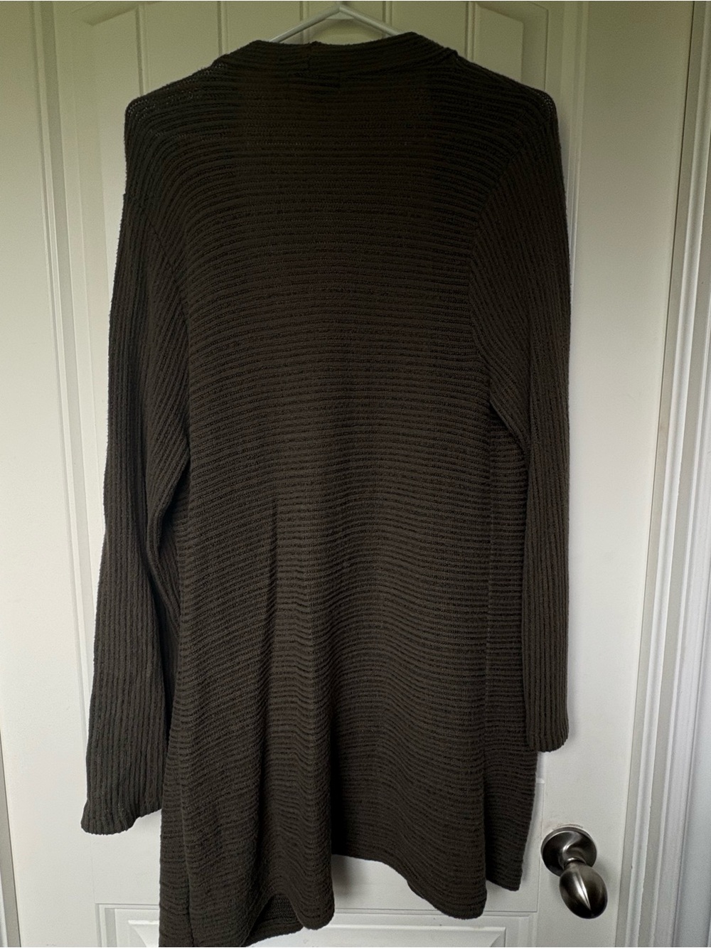 Eclipse Olive Open-Front Ribbed Cardigan - Picture 3 of 4